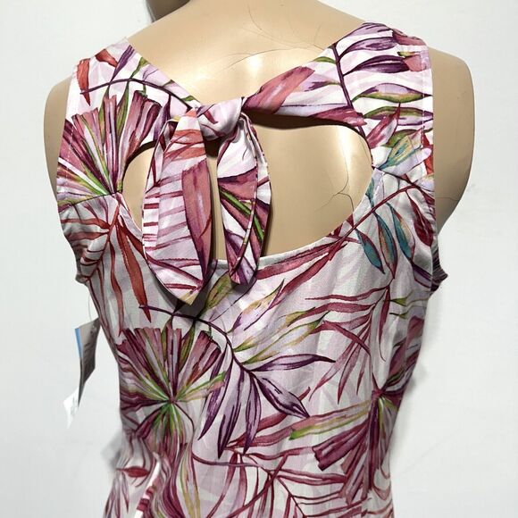 Puanani Dress Women’s Aloha Floral Mini Hawaiian RJC Size M Cutout Tie Back NWT - Picture 4 of 8